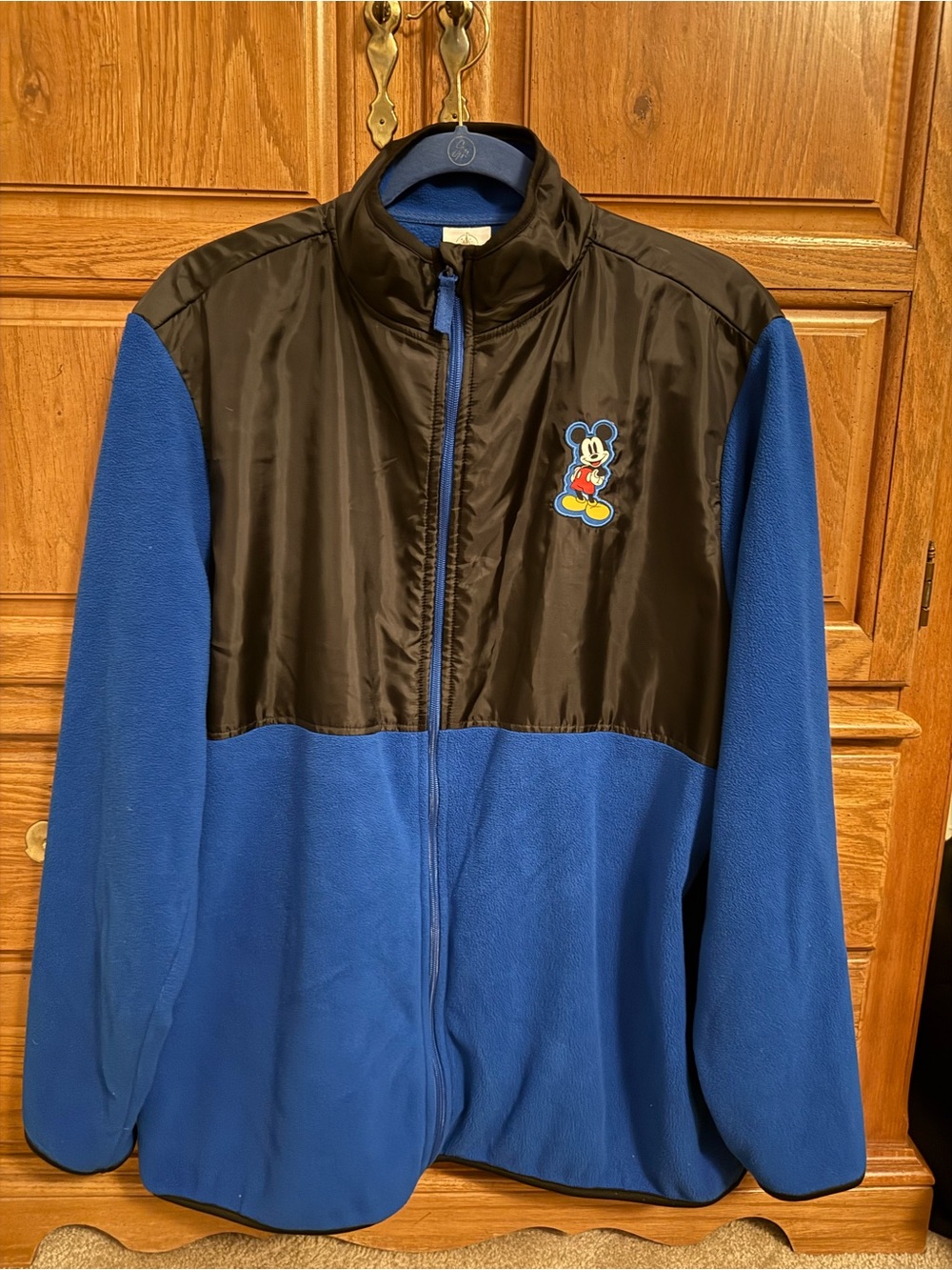 Disney Blue and Black Mickey Fleece Zip Jacket - Men's